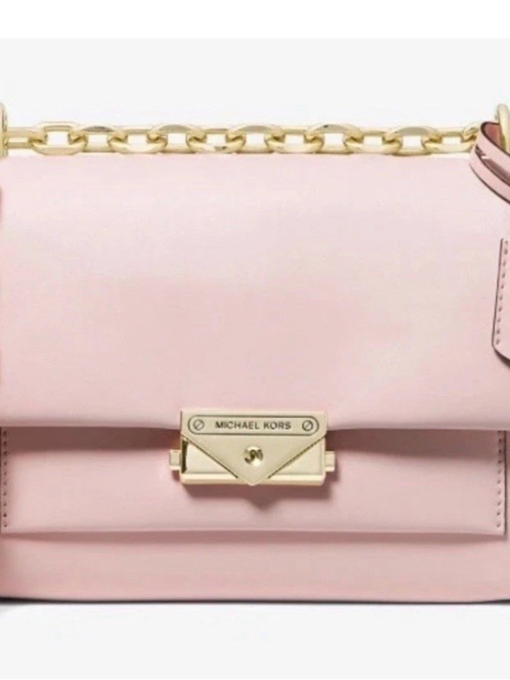Michael Kors Blush Pink Leather Crossbody with Gold Chain